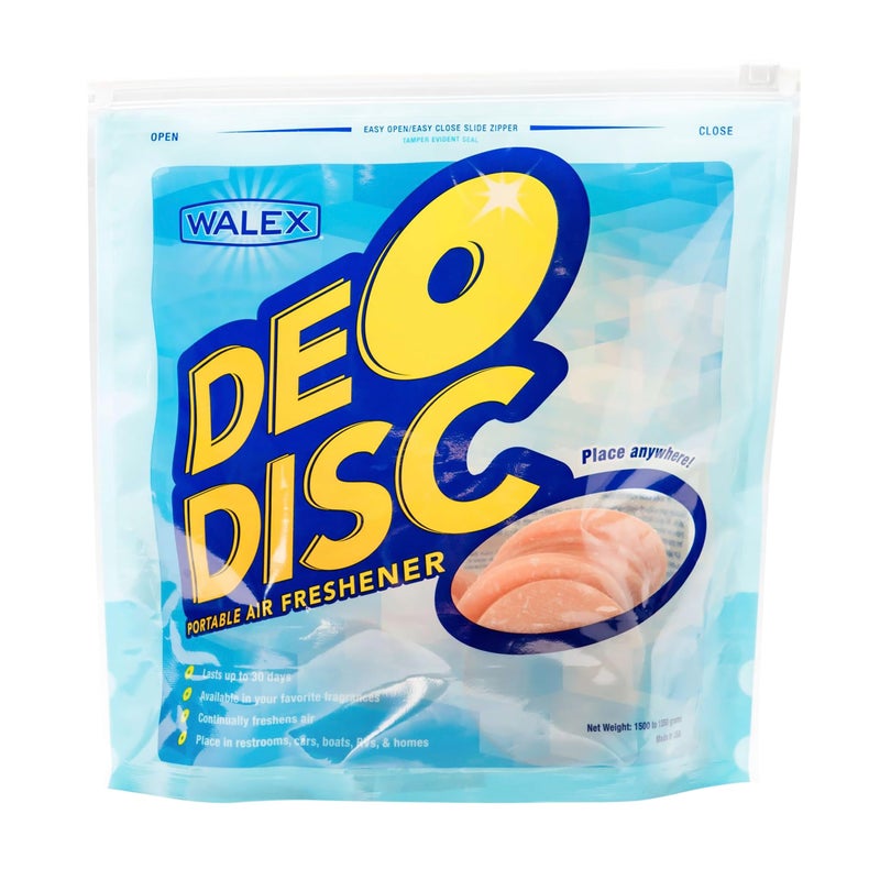 Walex Deo-Disc Portable Air Freshener Discs - Effortless Odor Control for RV, Marine, Car, Portable Toilets & More, Long-Lasting Freshness, Odor Eliminator, Easy to Use, Resealable Pack - Image 1